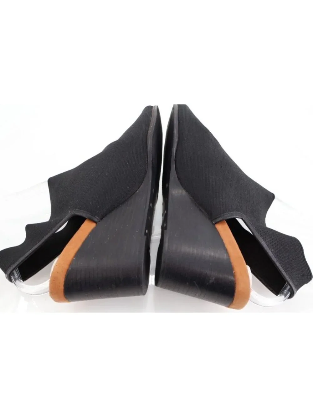 Gentle Souls Women's Gabe Sandal Size 9 Espadrille Wedge Slingback Black Fabric